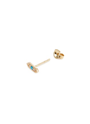 细节 - 点击放大 - MÉTIER BY TOMFOOLERY - Astra Didi Hexa 14K Yellow Gold Diamond Turquoise Stud