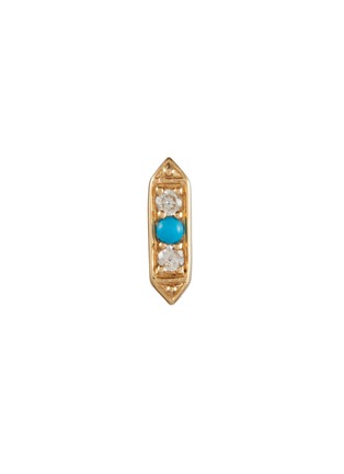 首图 - 点击放大 - MÉTIER BY TOMFOOLERY - Astra Didi Hexa 14K Yellow Gold Diamond Turquoise Stud