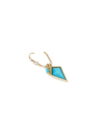 细节 - 点击放大 - MÉTIER BY TOMFOOLERY - Point l 9K Yellow Gold Diamond Turqoise Kite Earring