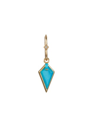 首图 - 点击放大 - MÉTIER BY TOMFOOLERY - Point l 9K Yellow Gold Diamond Turqoise Kite Earring