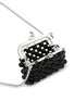 细节 - 点击放大 - SSIL - Rhodium Plated Brass Micro Onyx Bag Necklace