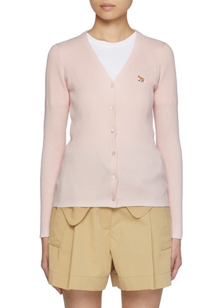 首图 - 点击放大 - MAISON KITSUNÉ - Baby Fox Patcch Wool Cotton Cardigan