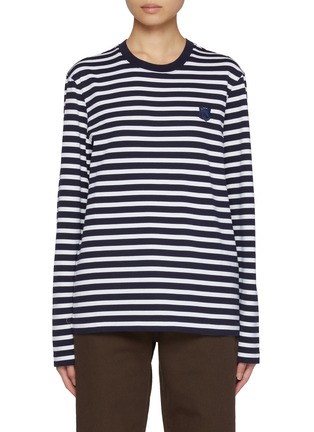 首图 - 点击放大 - MAISON KITSUNÉ - Bold Fox Head Patch Marine Cotton T-Shirt