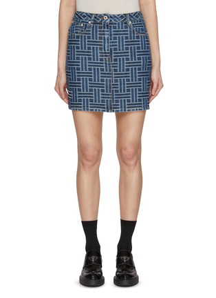 首图 - 点击放大 - KENZO - Geometry Cotton Mini Skirt