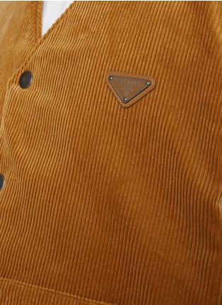  - PRADA - Logo Plaque Pocket Corduroy Vest