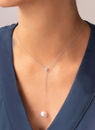 细节 - 点击放大 - JEWELMER - Champagne 18K White Gold Pearl Necklace