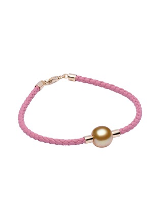 首图 - 点击放大 - JEWELMER - Lien Doré Pearl of Courage Golden South Sea Pearl 18K Gold Leather Cord Bracelet