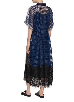 背面 - 点击放大 - STUDIO 133 BIYAN - Embroidered Organza Print Lace Midi Shirt Dress