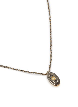 细节 - 点击放大 - MARIE LAURE CHAMOREL - N° 861 Gold Finished Sterling Silver Ruthenium Diamond Necklace