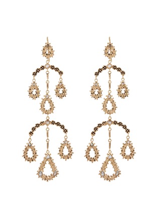 首图 - 点击放大 - MARIE LAURE CHAMOREL - N° 850 Gold Finished Sterling Silver Diamond Earrings