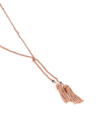 细节 - 点击放大 - MARIE LAURE CHAMOREL - N° 359 Pink Gold Finished Sterling Silver SIlk Yarn Necklace