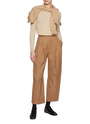 模特儿示范图 - 点击放大 - SANDBEIGE - Marlenka Cropped Wool Pants