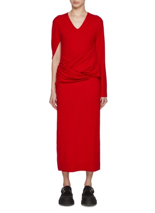 首图 - 点击放大 - JW ANDERSON - Asymmetrical Drape Sheep Wool Cashmere Dress