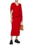 模特儿示范图 - 点击放大 - JW ANDERSON - Asymmetrical Drape Sheep Wool Cashmere Dress