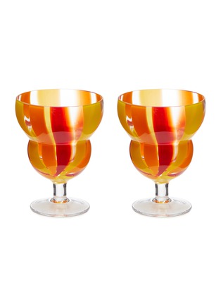 Main View - 点击放大 - LSA - Folk Water/Wine Glass Set of 2 — Orange/Red/Yellow