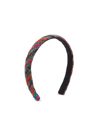 模特儿示范图 - 点击放大 - JENNIFER OUELLETTE - Bias Cut Silk Tweed Medium Basic Headband