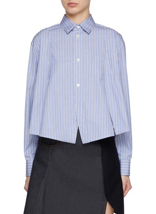 首图 - 点击放大 - SACAI - Spliced Striped Cotton Poplin Shirt