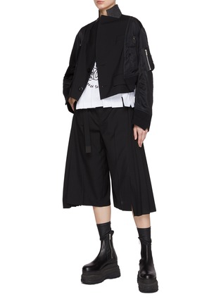 模特儿示范图 - 点击放大 - SACAI - 拼接飞行员夹克