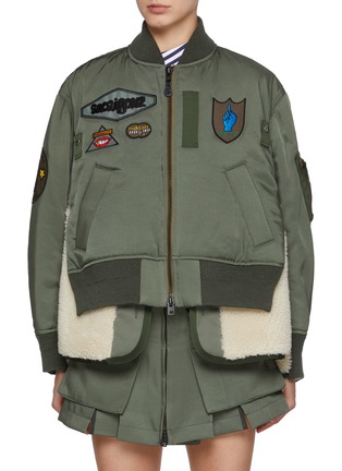 首图 - 点击放大 - SACAI - x Spiewak Faux Shearling Lined Patch Bomber Jacket