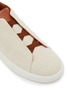 细节 - 点击放大 - ERMENEGILDO ZEGNA - Triple Stitch Low Top Cotton Leather Sneakers