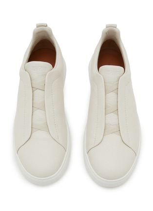 细节 - 点击放大 - ERMENEGILDO ZEGNA - Triple Stitch Low Top Leather Sneakers