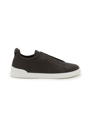 首图 - 点击放大 - ERMENEGILDO ZEGNA - Triple Stitch Low Top Leather Sneakers