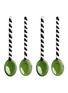 Main View - 点击放大 - &K AMSTERDAM - Duet Glass Spoon Set of 4 — Green