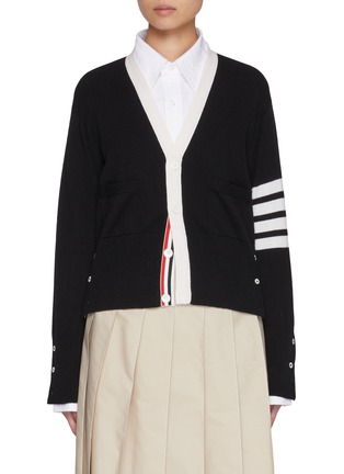 首图 - 点击放大 - THOM BROWNE - 4 Bar V-neck Cashmere Cardigan