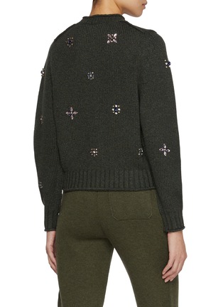 背面 - 点击放大 - BARRIE - Flower Embellished Cashmere Cardigan