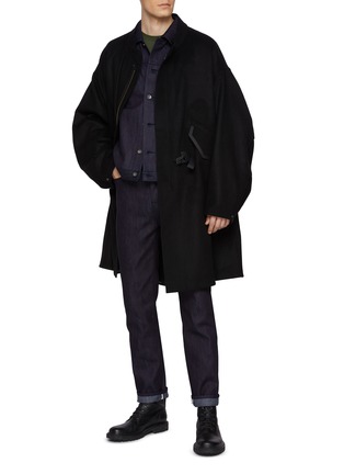 模特儿示范图 - 点击放大 - J∞QUALITY  - TECLOR Stand Collar Wool Blend Melton Coat