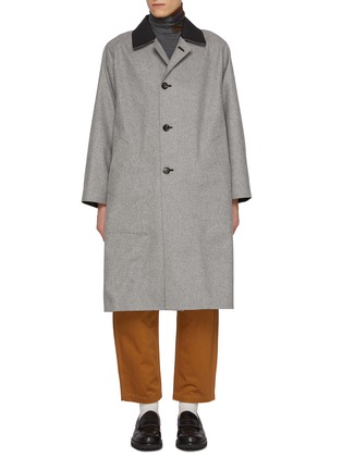 首图 - 点击放大 - J∞QUALITY  - Teclor Contrast Collar Wool Blend Balmacaan Coat