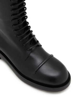 细节 - 点击放大 - ANN DEMEULEMEESTER - 系带真皮战斗靴