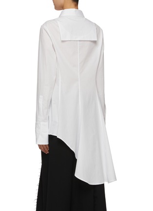 背面 - 点击放大 - YOHJI YAMAMOTO - 不规则下摆纯棉府绸衬衫