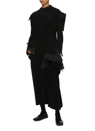 模特儿示范图 - 点击放大 - YOHJI YAMAMOTO - 不规则拼接设计长裙