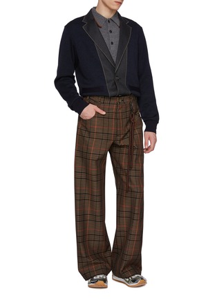 模特儿示范图 - 点击放大 - KOLOR - 拼布纽扣开衫