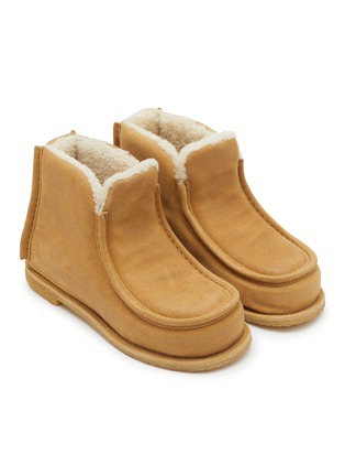 细节 - 点击放大 - JW ANDERSON - Padded Suede And Shearling Ankle Boots