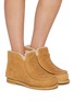 模特儿示范图 - 点击放大 - JW ANDERSON - Padded Suede And Shearling Ankle Boots