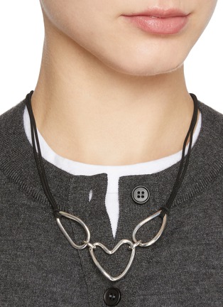 模特儿示范图 - 点击放大 - AGMES - Heart Betty Sterling SIlver Pendant
