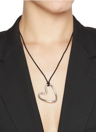 模特儿示范图 - 点击放大 - AGMES - Heart Altun Sterling Silver Pendant Necklace
