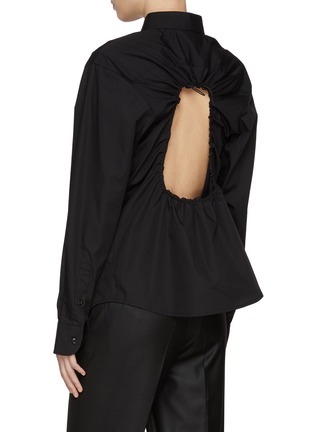 背面 - 点击放大 - BETTTER - Drawstring Back Cut Out Cotton Shirt