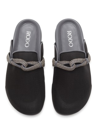 细节 - 点击放大 - RODO - Strass Embellished Braid Mesh Boston Slides