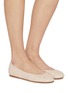 模特儿示范图 - 点击放大 - RODO - Round Toe Leather Ballerina+R30 Flats