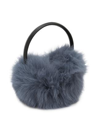 模特儿示范图 - 点击放大 - YVES SALOMON - Fox Fur Lamb Leather Earmuffs