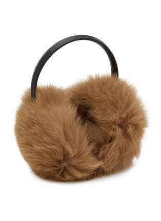 模特儿示范图 - 点击放大 - YVES SALOMON - Fox Fur Lamb Leather Earmuffs