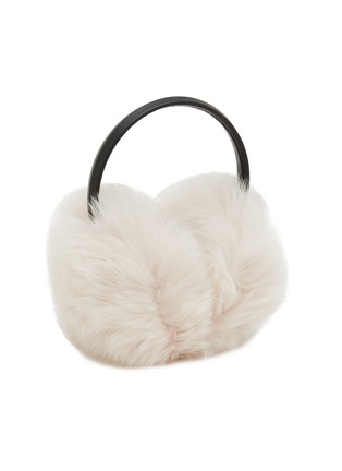 模特儿示范图 - 点击放大 - YVES SALOMON - Fox Fur Lamb Leather Earmuffs