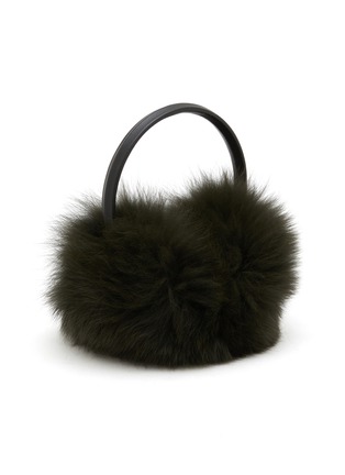 模特儿示范图 - 点击放大 - YVES SALOMON - Fox Fur Lamb Leather Earmuffs