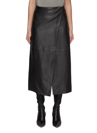 首图 - 点击放大 - THE FRANKIE SHOP - Hedi Wrap Leather Midi Skirt