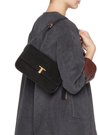 模特儿示范图 - 点击放大 - JOY GRYSON - Tribeca Satchel Suede Shoulder Bag