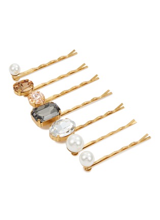 细节 - 点击放大 - JENNIFER BEHR - Kristel 18K Gold Plated Crystal Bobby Pin Set