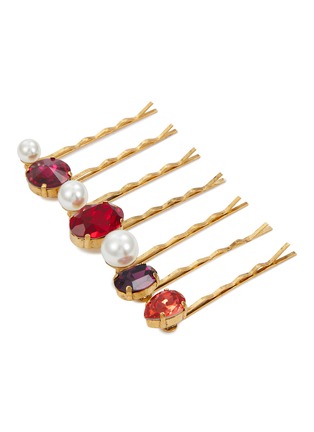 细节 - 点击放大 - JENNIFER BEHR - Krystal Ruby Bobby Pin Set